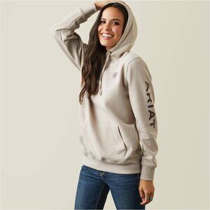 Ariat Women Rebare Embroidered Logo Hoodie Size XS Ivory